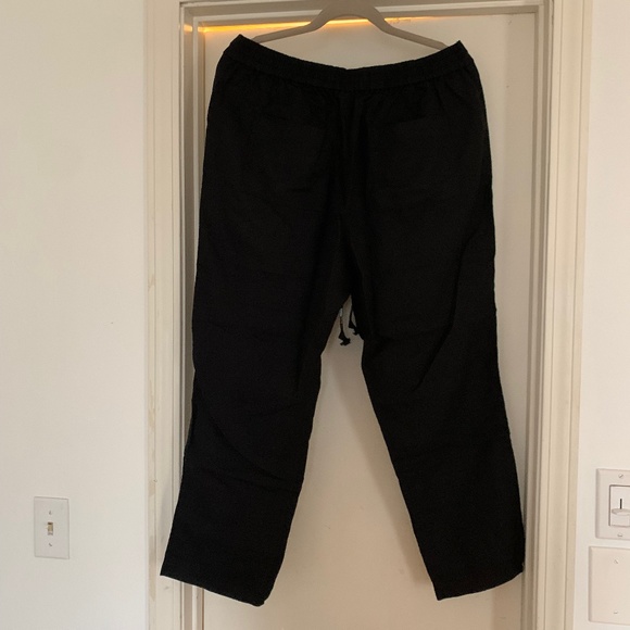 NWT J.Crew Black Linen Elastic Waist Pants - Picture 3 of 4